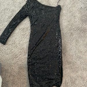 Sequence, one shoulder above the knee dress
